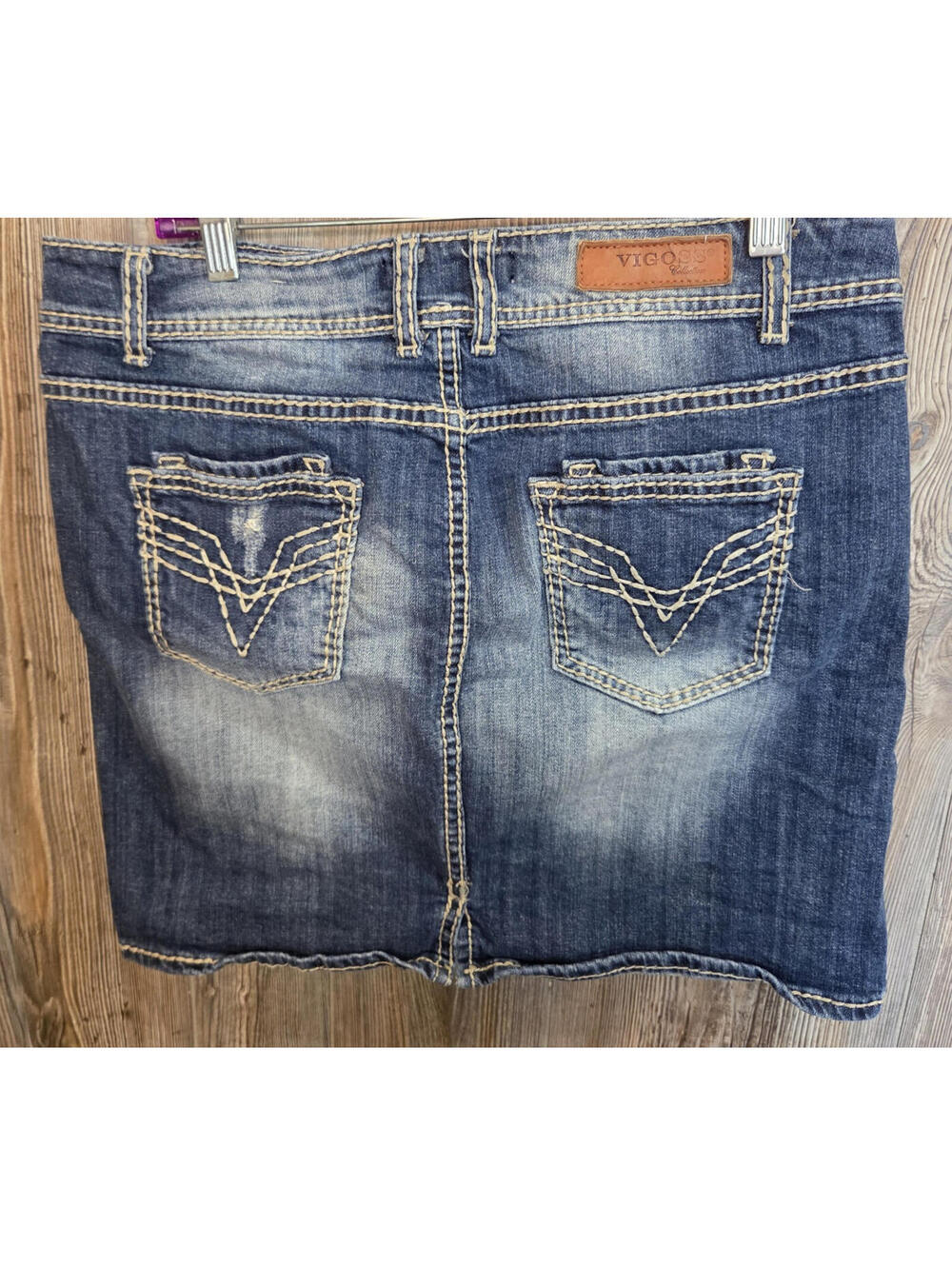 Vigoss Collection Denim Jean Skirt Women Size 31x11 western rodeo cowgirl